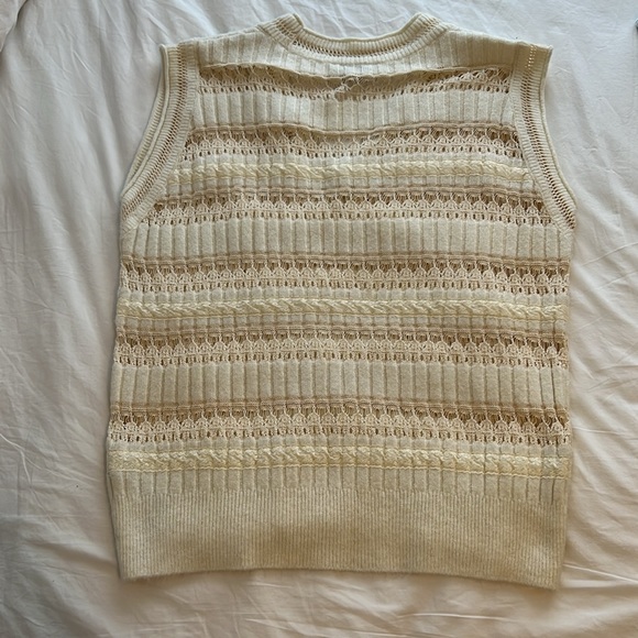 Zara Oversized Knit / Lace Cream Vest - Picture 6 of 6